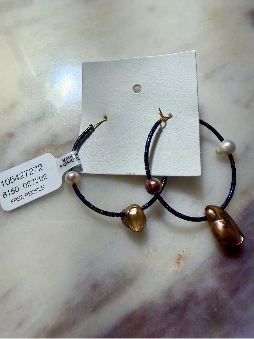 NWT Ariana Ost for Free People Wandering Eye Hoop Earrings - Picture 2 of 3